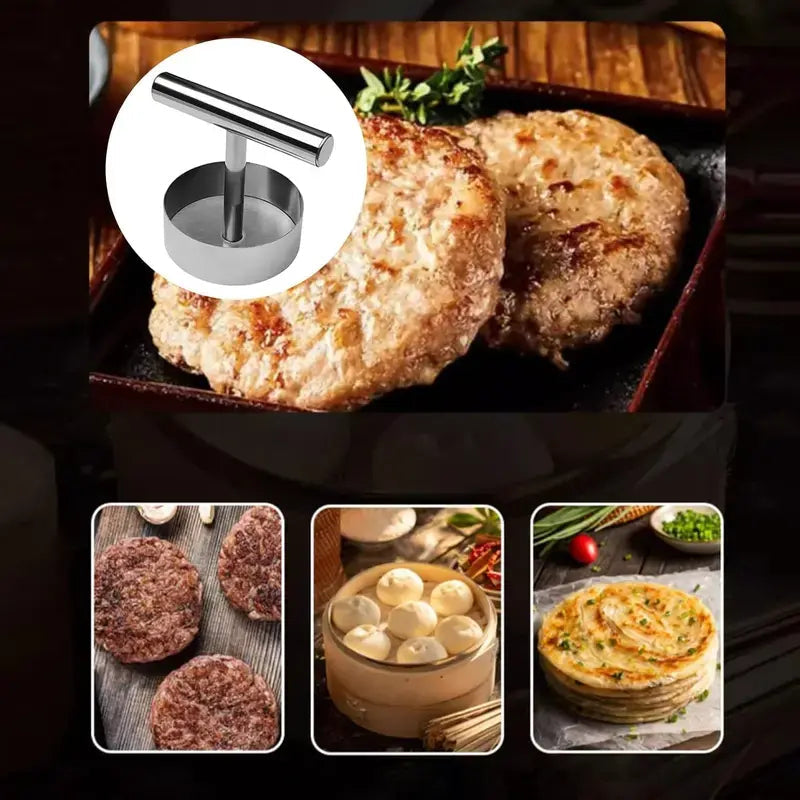 🎁50%OFF &😍 Hot Sale Stainless Steel Burger Press - 1Pc Nonstick Burger Patty Maker Mold