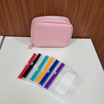 💊A8 Waterproof 14-Pouch Weekly Pill Organizer, Color-Coded Travel Storage for Vitamins & Supplements