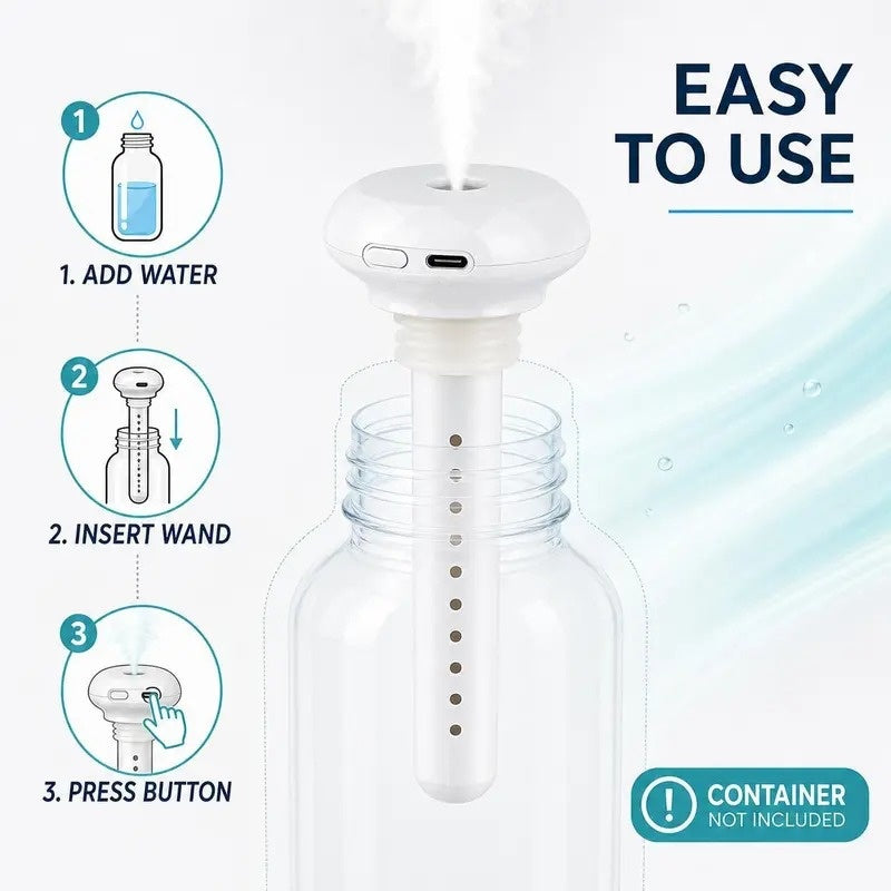 💧LAST DAY SALE 49% OFF-Mini Travel Humidifier – Turn a Water Bottle Into a Personal Humidifier
