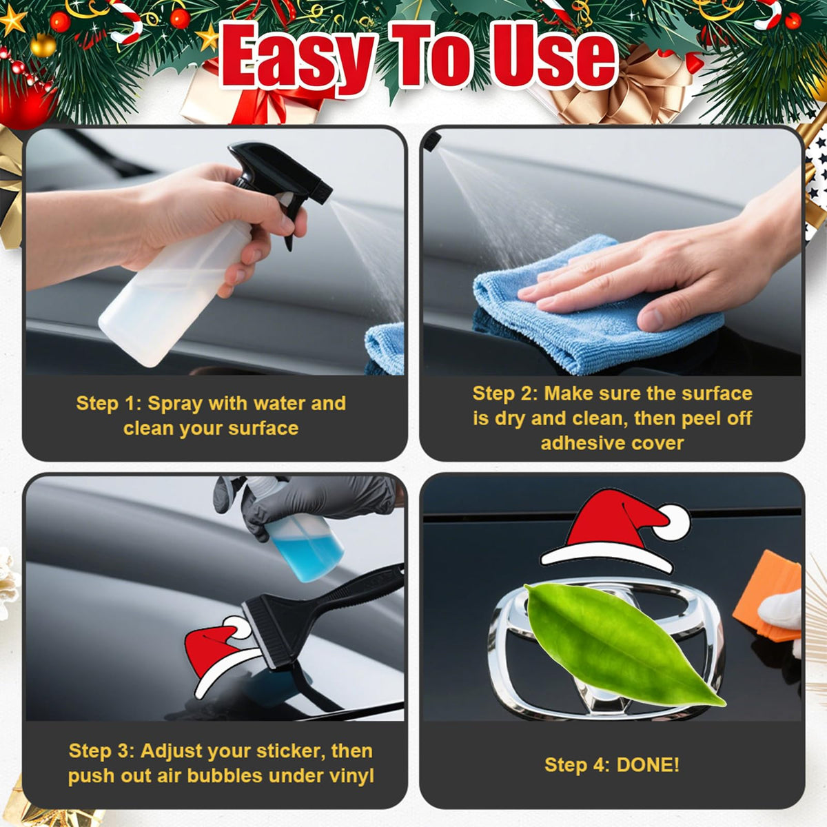 BUY ONE GET ONE FREE!🎄🎁Christmas decoration for car emblems—made of metal, not plastic, and not a sticker!