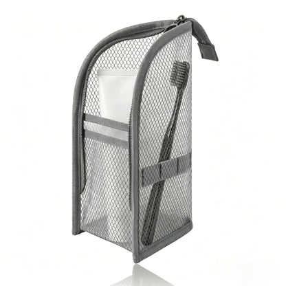 🔥2026NEW✨BUY 1 GET 1 FREE!!!🔥Mesh Zipper Toiletry Storage Pouch - Multi-Pocket Travel Cosmetic Organizer Bag
