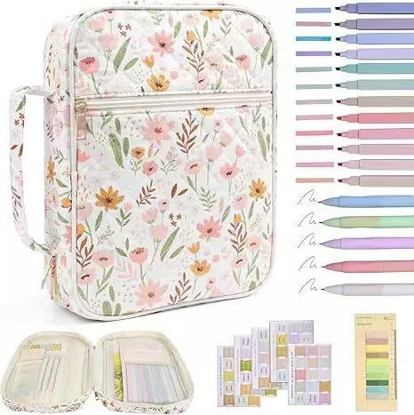 【Your Exclusive Discount】Bible Cover Case for Women Large Bible Bag, Bible Study Supplies Journaling Kit Quilted Church Bag with Handle, Puffer Carrying Case w/Tabs Accessories Easter Mothers Day Christian Gifts for Women Mom