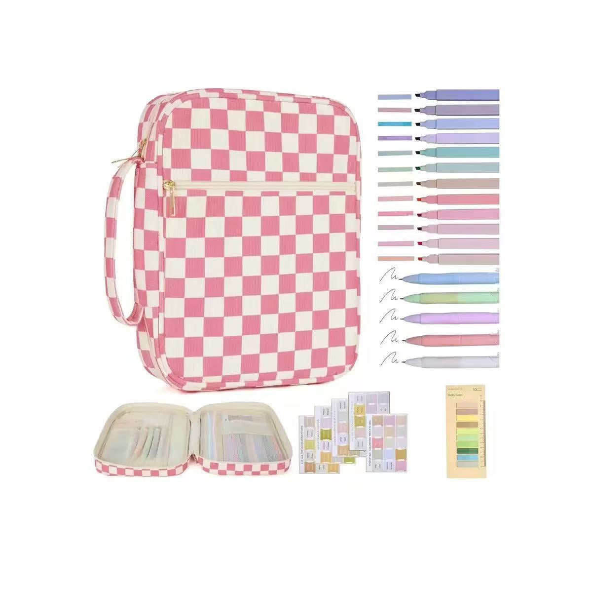 【Your Exclusive Discount】Bible Cover Case for Women Large Bible Bag, Bible Study Supplies Journaling Kit Quilted Church Bag with Handle, Puffer Carrying Case w/Tabs Accessories Easter Mothers Day Christian Gifts for Women Mom