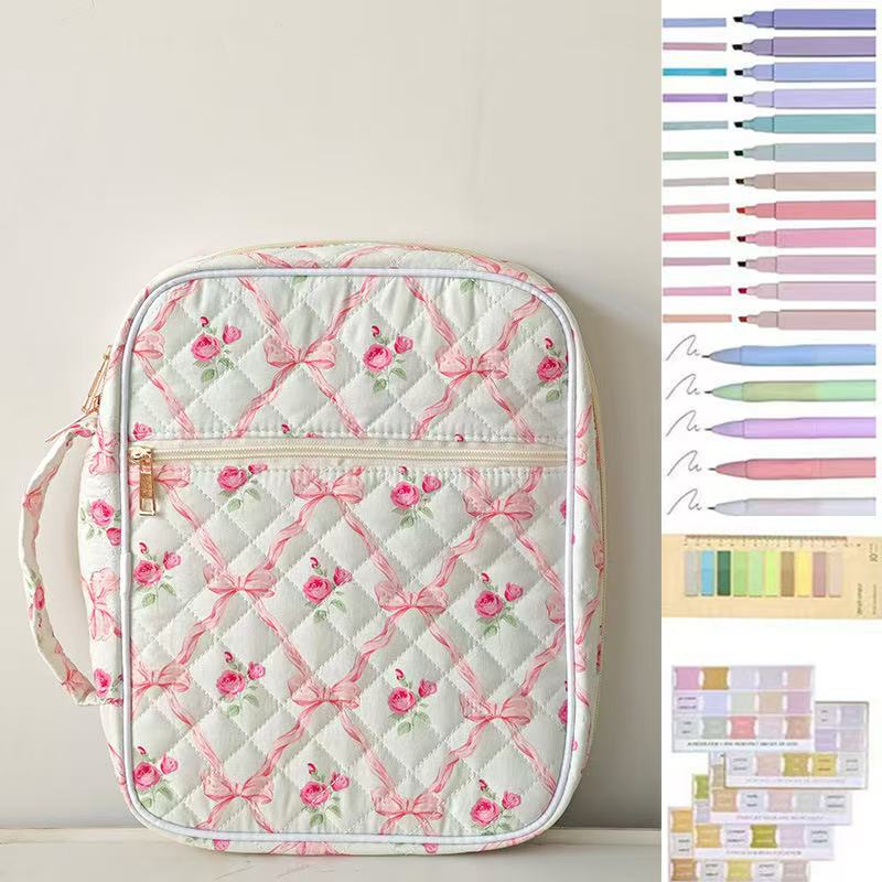 【Your Exclusive Discount】Bible Cover Case for Women Large Bible Bag, Bible Study Supplies Journaling Kit Quilted Church Bag with Handle, Puffer Carrying Case w/Tabs Accessories Easter Mothers Day Christian Gifts for Women Mom
