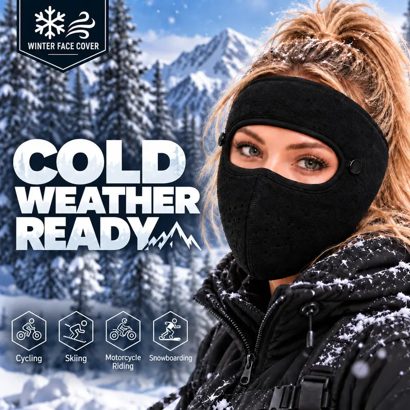 🎄🎁Winter Face Mask with Detachable Goggles, Windproof Thermal Fleece Lined Full Face Cover ❄️