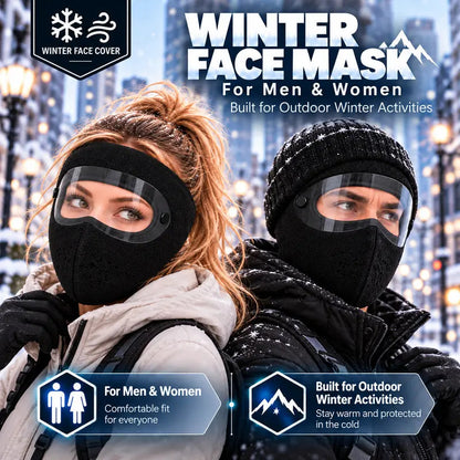 🎄🎁Winter Face Mask with Detachable Goggles, Windproof Thermal Fleece Lined Full Face Cover ❄️